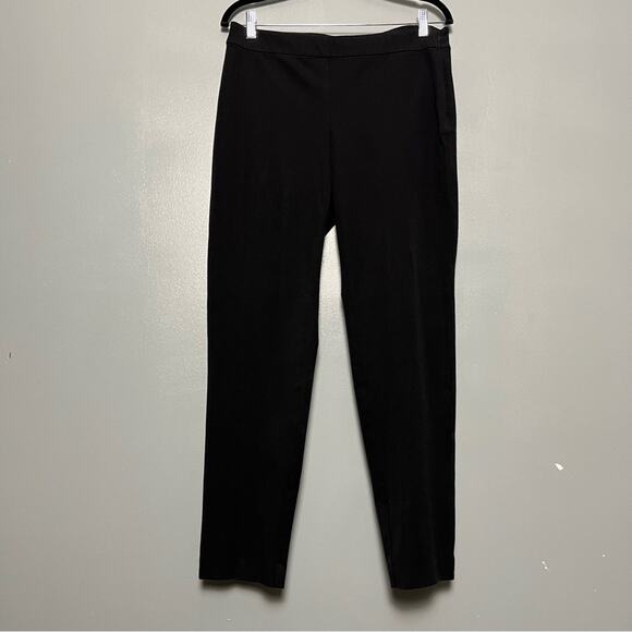 Eileen Fisher Organic Cotton Slim Fit Ankle Trouser Black Stretch Women’s Size M - Picture 1 of 9